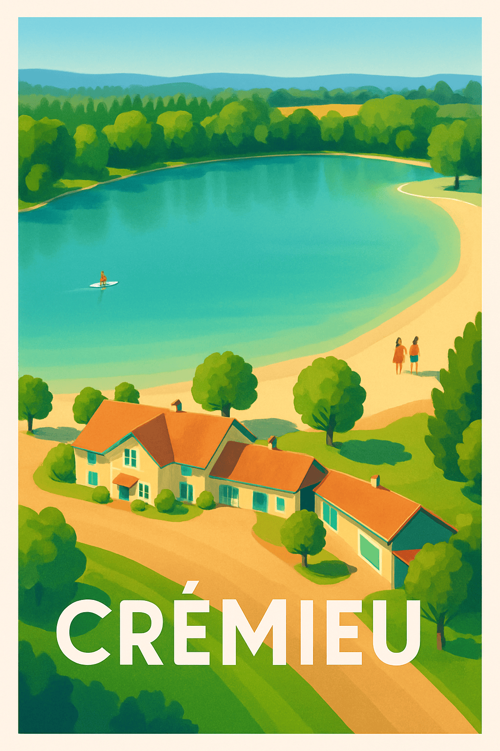 Affiche Crémieu — Évasion au bord de l'eau paisible · poster d'art de Crémieu