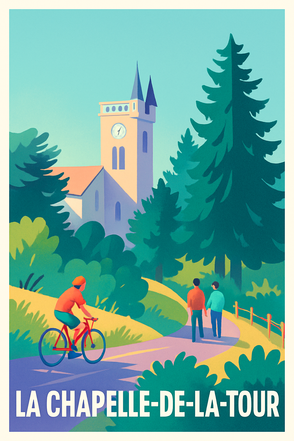 Isère France Pas de Cadre / 20 × 30cm Affiche de La Chapelle-de-la-Tour - Promenade bucolique et nature apaisante