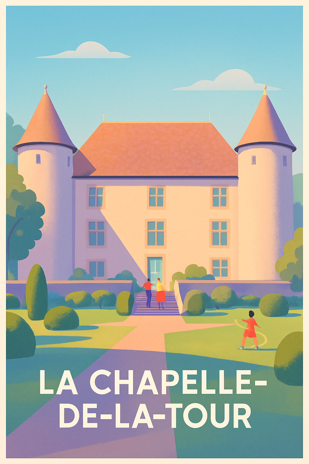 Isère France Pas de Cadre / 20 × 30cm Affiche de La Chapelle-de-la-Tour - Un voyage au cœur d'un château paisible