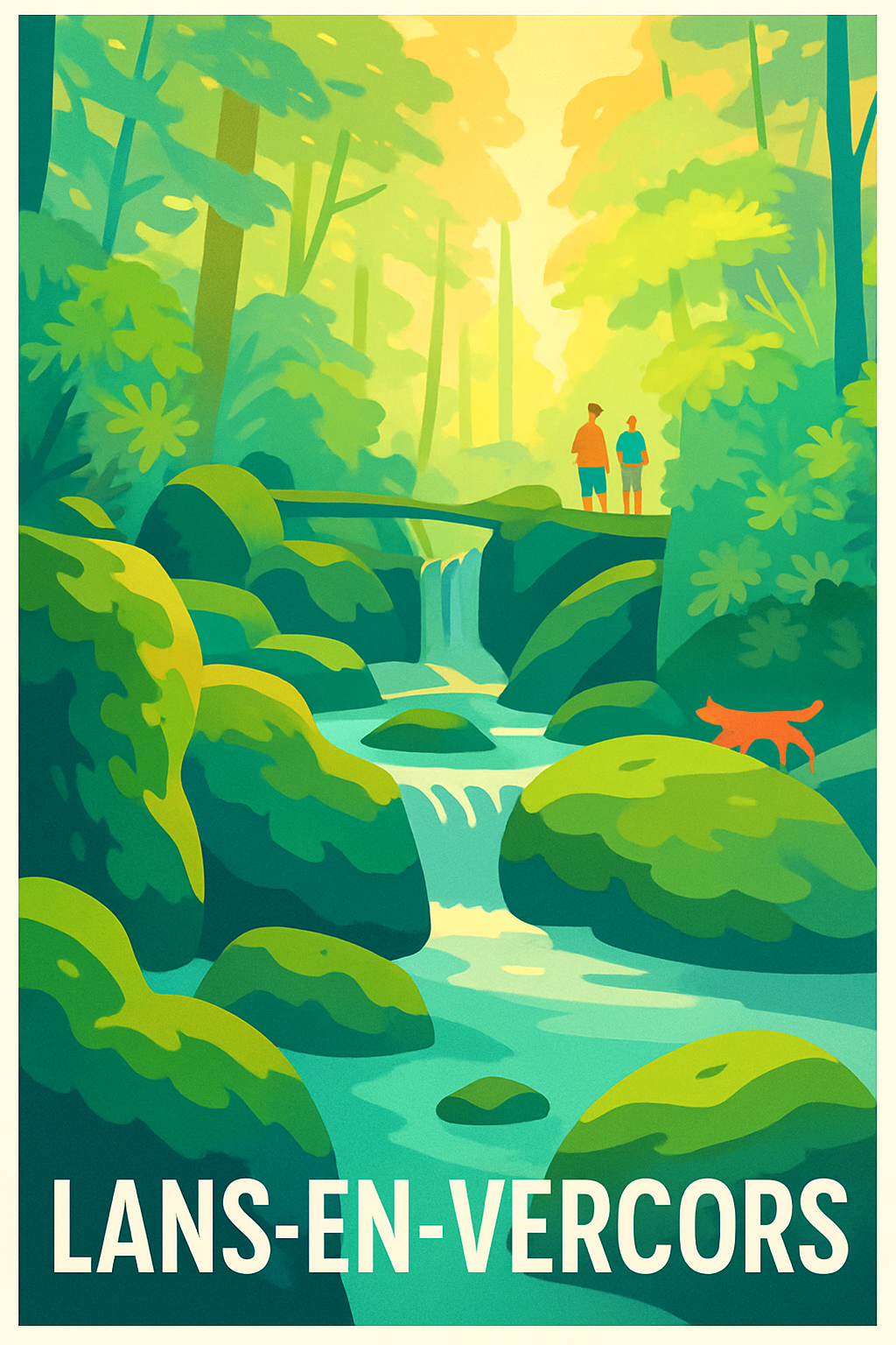 Isère France Pas de Cadre / 20 × 30cm Affiche de Lans-en-Vercors - Nature et Sérénité au Cœur de la Forêt