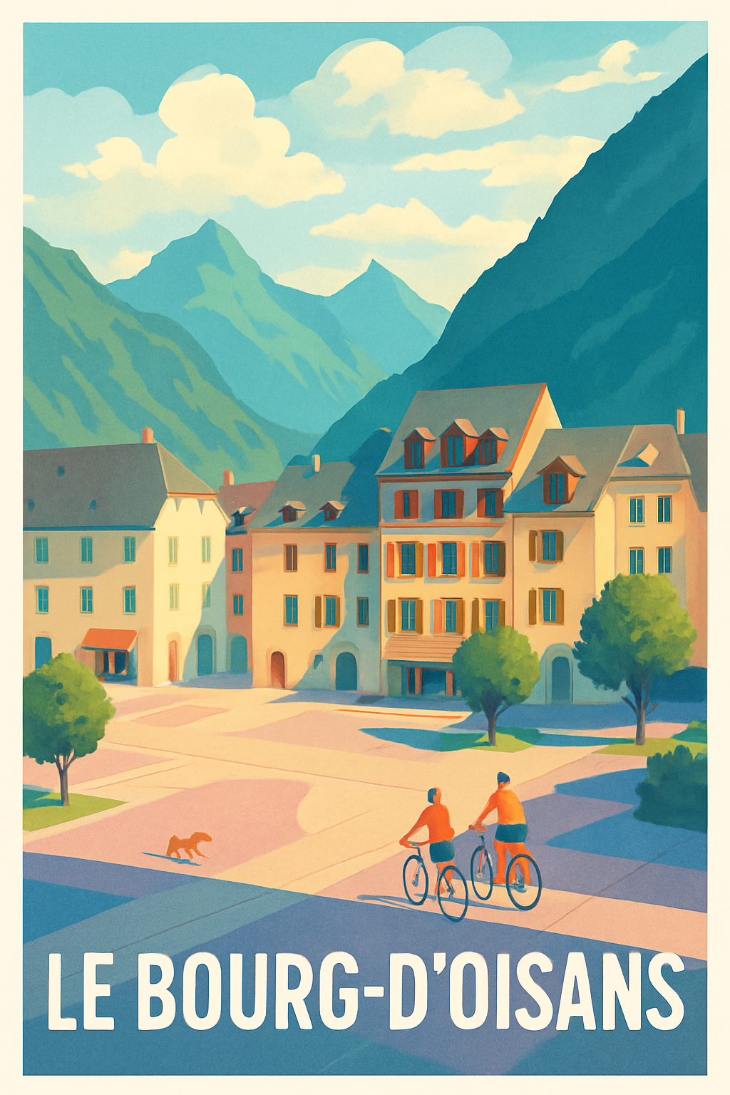 Isère France Pas de Cadre / 20 × 30cm Affiche de Le Bourg-d'Oisans - Escapade Montagnarde Authentique