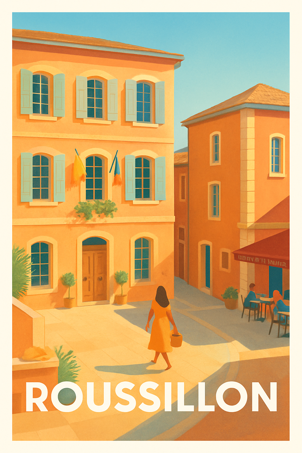 Isère France Pas de Cadre / 20 × 30cm Affiche de Roussillon - Charmante balade en ocres