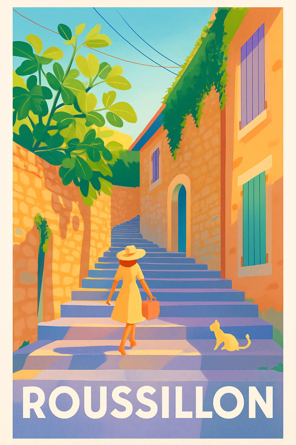 Isère France Pas de Cadre / 20 × 30cm Affiche de Roussillon - Escapade lumineuse au cœur du village