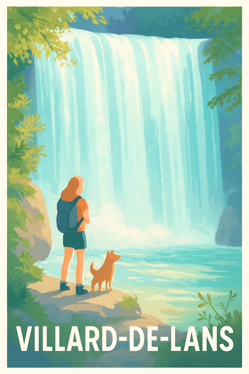 Isère France Pas de Cadre / 20 × 30cm Affiche de Villard-de-Lans - Évasion cascade et nature