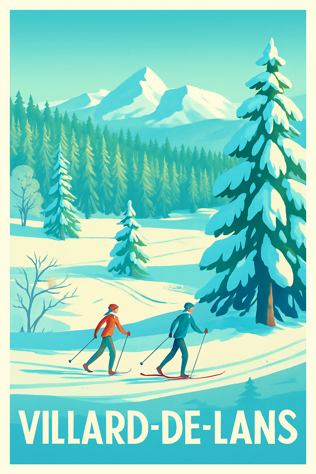 Affiche Villard-de-Lans — Évasion hivernale en pleine nature · poster d'art de Villard-de-Lans