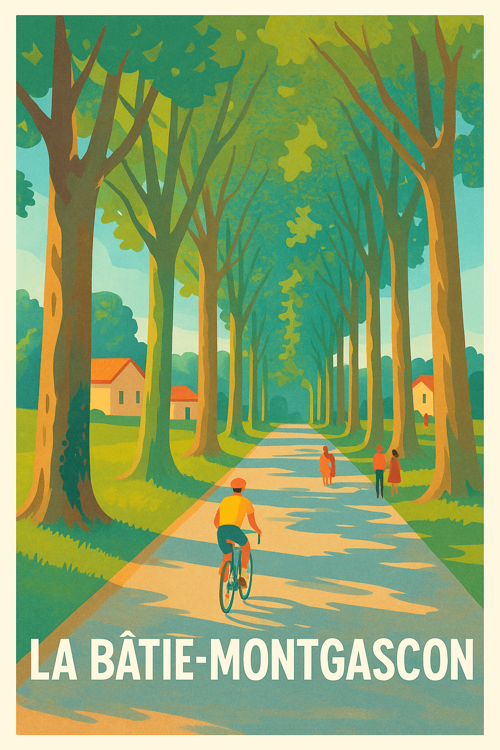 Isère France Pas de Cadre / 20 × 30cm Affiche La Bâtie-Montgascon - L'évasion en pleine nature