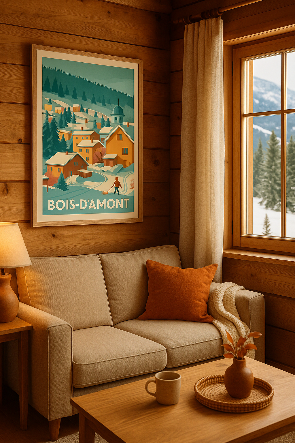 Affiche Bois-d'Amont — Charme hivernal et paysages enneigés · poster d'art de Bois-d'Amont