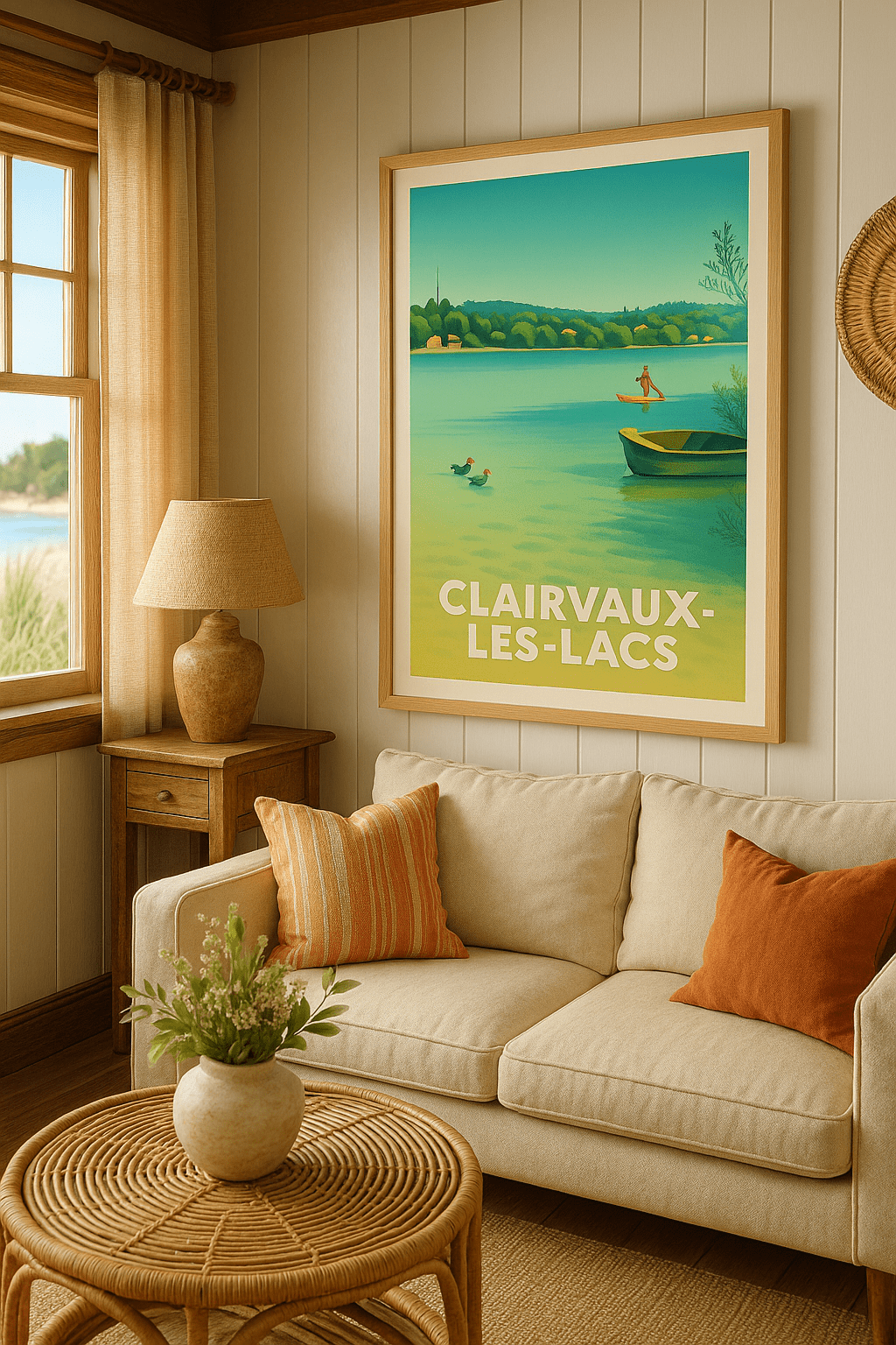 Affiche Clairvaux-les-Lacs — Sérénité et nature au fil de l'eau · poster d'art de Clairvaux-les-Lacs