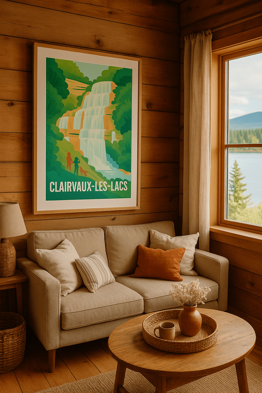 Affiche Clairvaux-les-Lacs — Splendeur naturelle en cascade · poster d'art de Clairvaux-les-Lacs