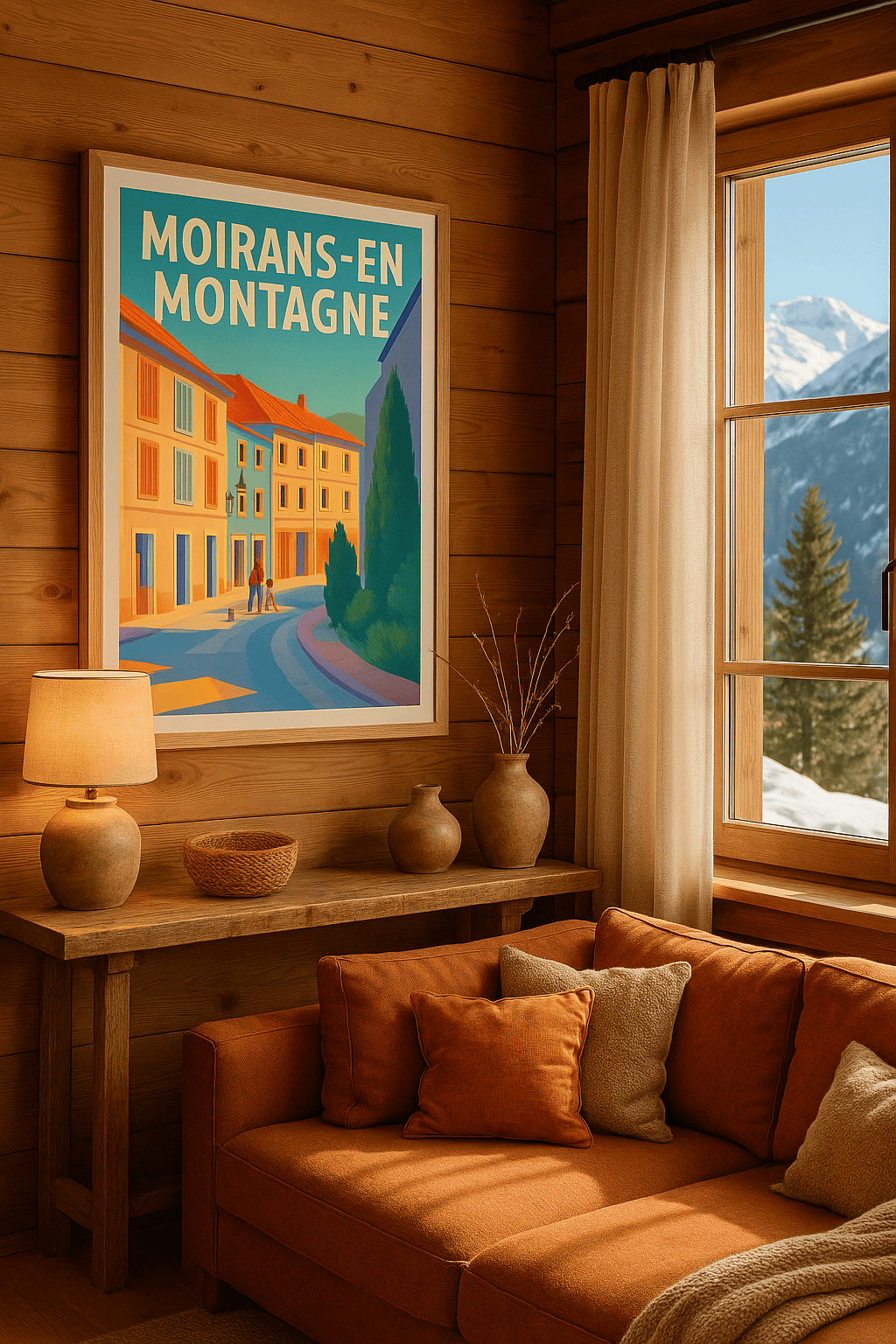 Affiche Moirans-en-Montagne — Charme paisible au cœur des montagnes · poster d'art de Moirans-en-Montagne