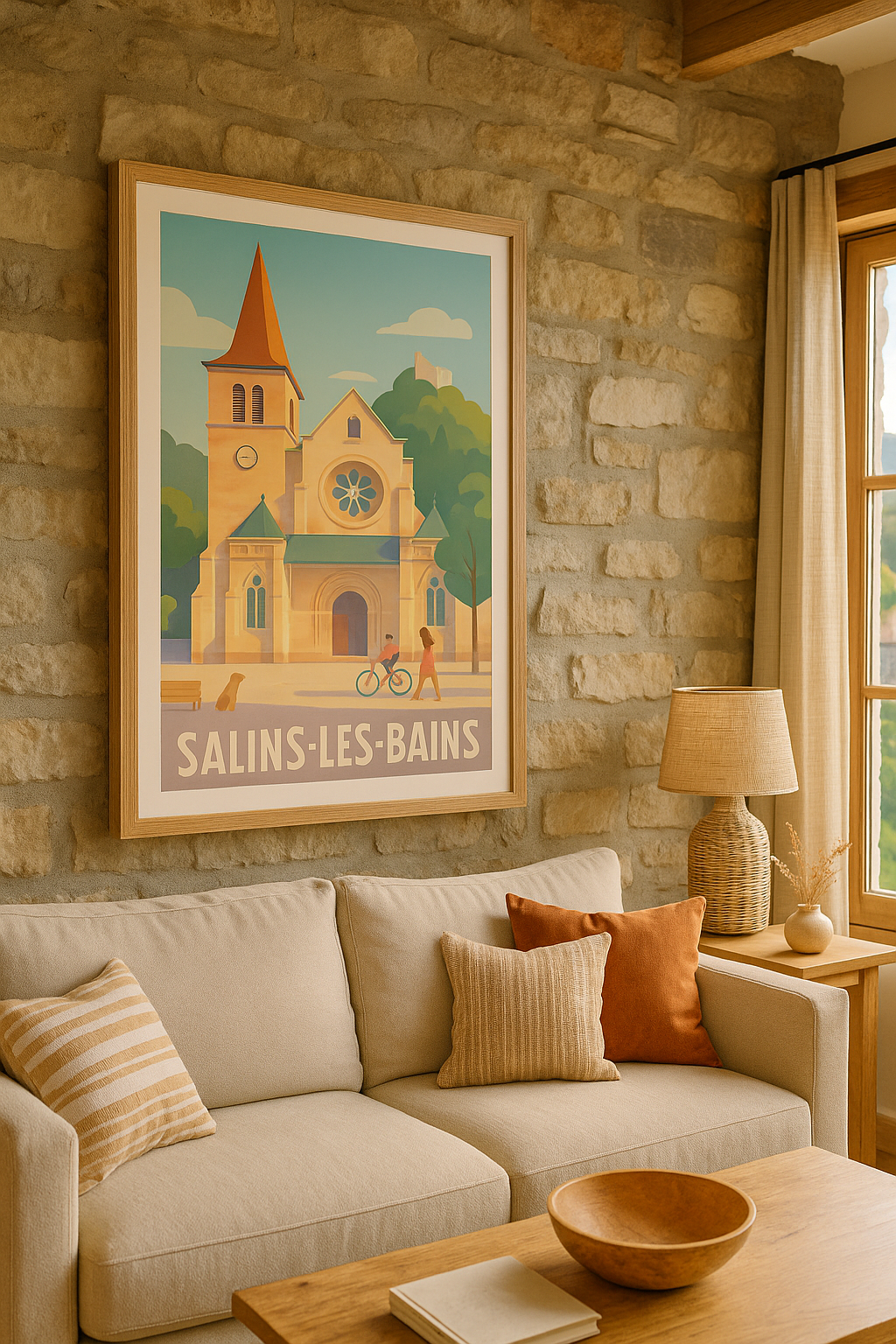 Affiche Salins-les-Bains — Charme authentique et douceur de vivre · poster d'art de Salins-les-Bains