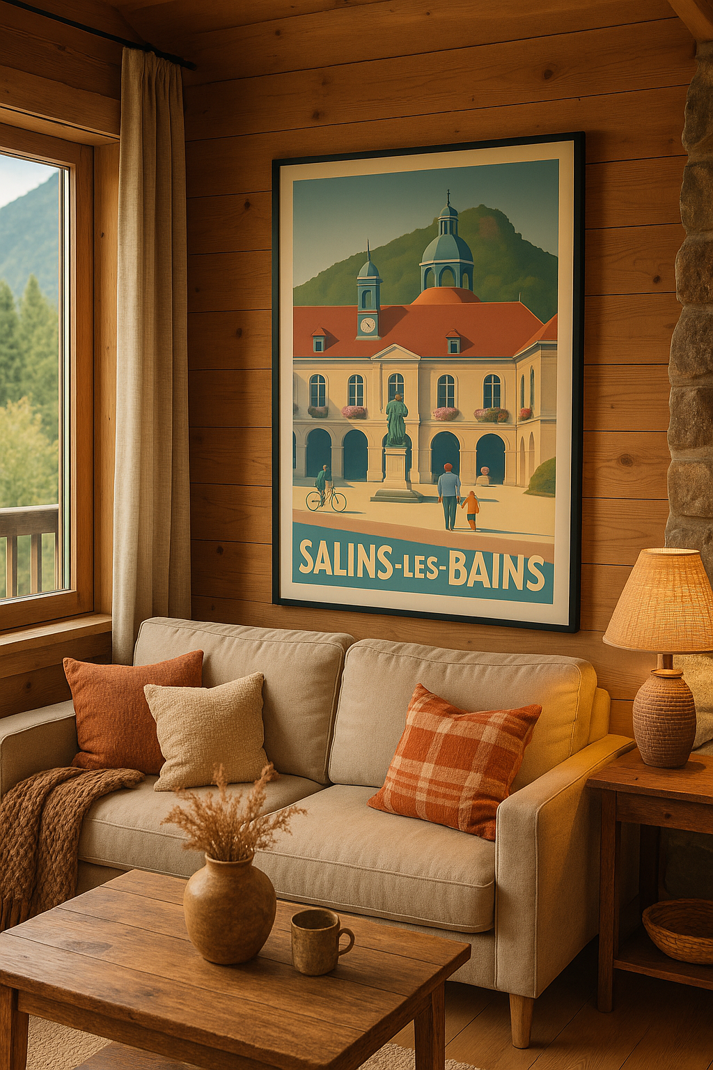 Jura France Affiche de Salins-les-Bains - Charme et sérénité au cœur de la ville