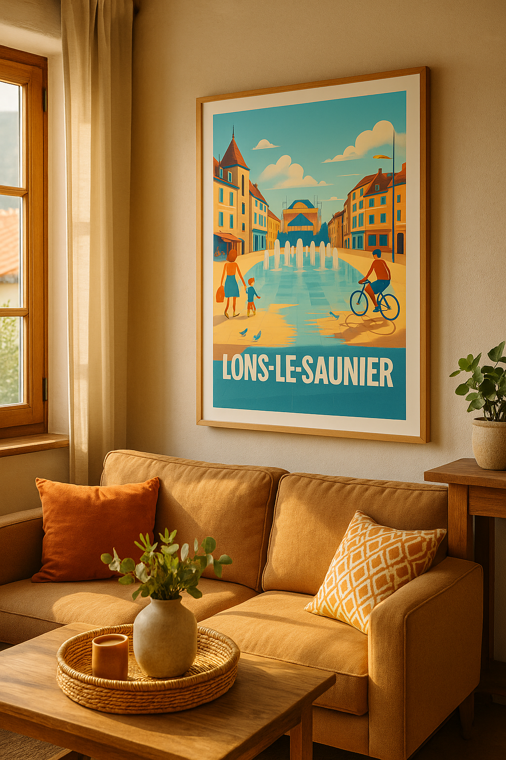 Affiche Lons-le-Saunier — Charme et sérénité au cœur de la ville · poster d'art de Lons-le-Saunier