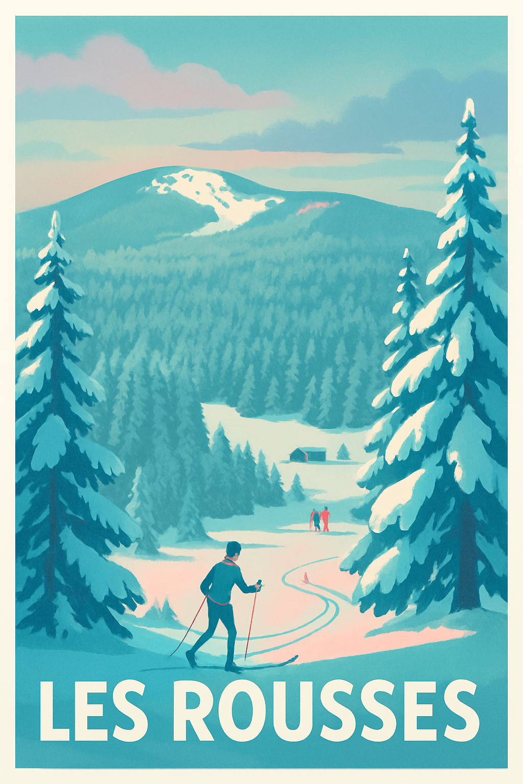 Jura France Pas de Cadre / 20 × 30cm Affiche de Les Rousses - Échappée hivernale en pleine nature