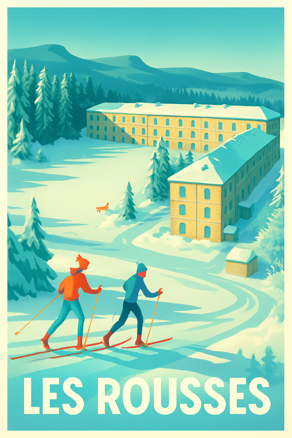 Affiche Les Rousses — Évasion hivernale au cœur du Jura · poster d'art de Les Rousses