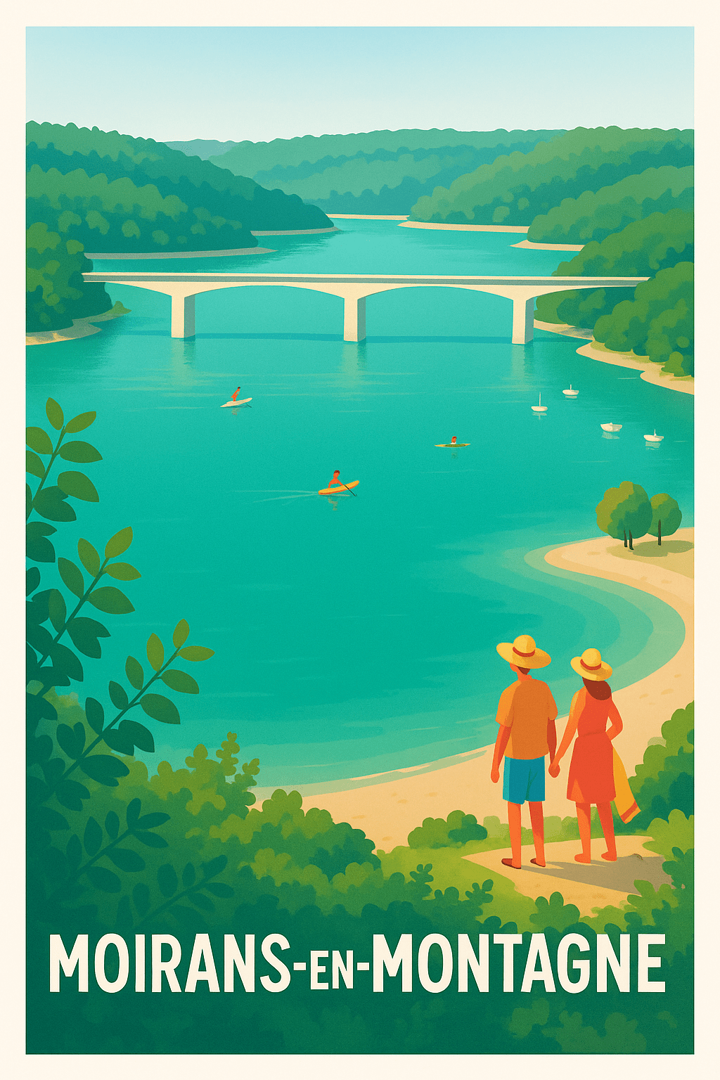 Jura France Pas de Cadre / 20 × 30cm Affiche de Moirans-en-Montagne - Douceur et sérénité au bord de l'eau
