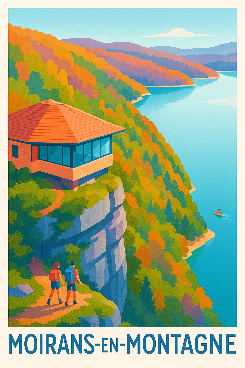 Jura France Pas de Cadre / 20 × 30cm Affiche de Moirans-en-Montagne - Évasion au cœur des paysages d'automne