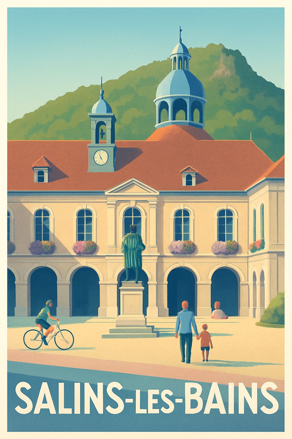 Jura France Pas de Cadre / 20 × 30cm Affiche de Salins-les-Bains - Charme et sérénité au cœur de la ville