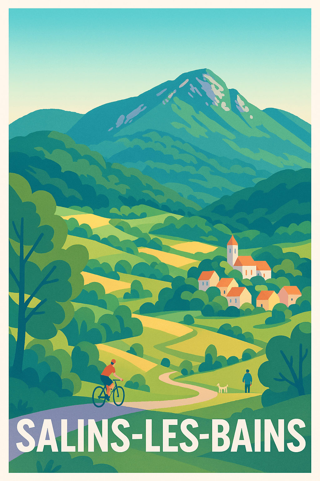Affiche Salins-les-Bains — Évasion nature au cœur du Jura · poster d'art de Salins-les-Bains