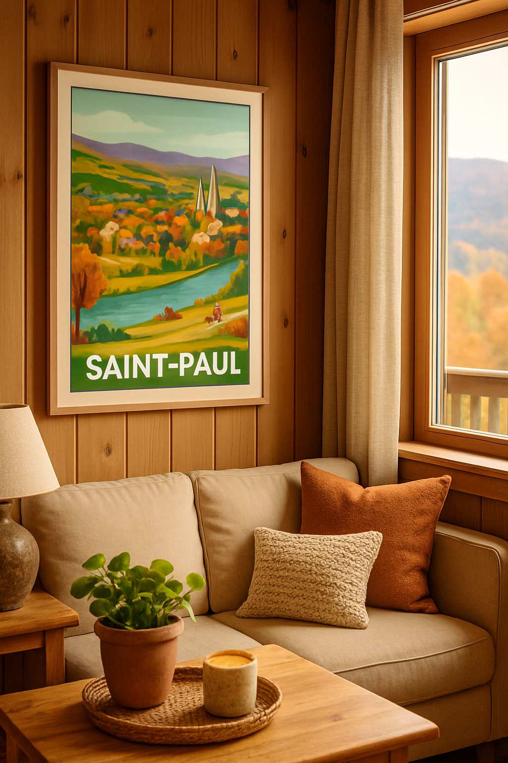 Affiche Saint-Paul — Évasion bucolique au fil de la rivière · poster d'art de Saint-Paul
