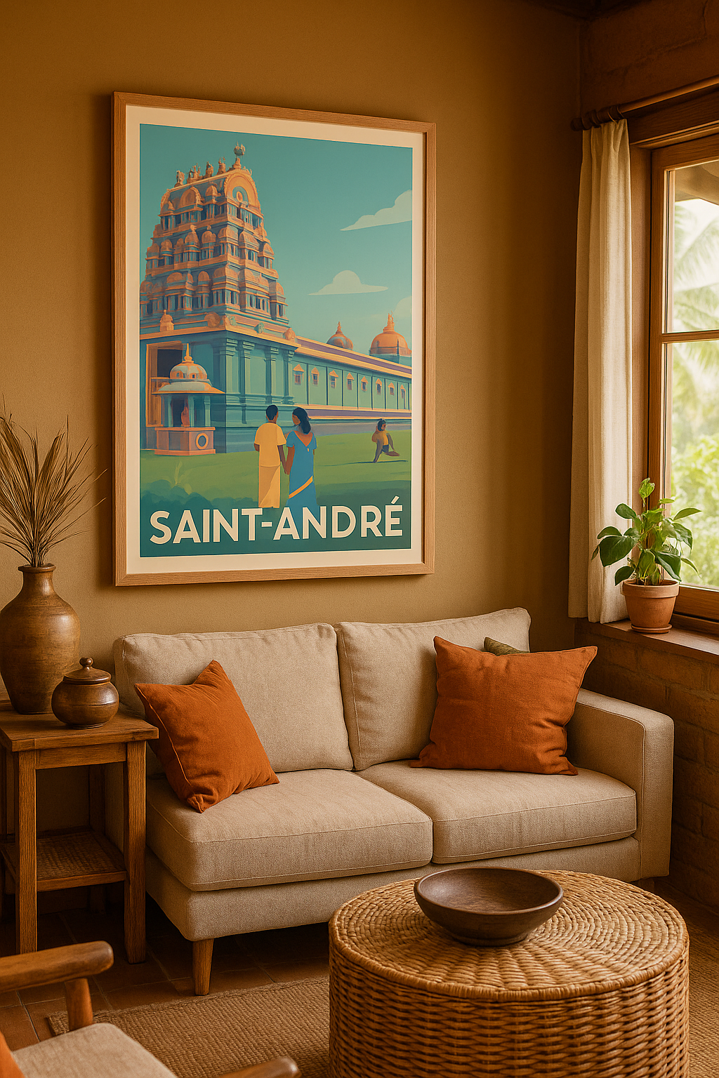 La Réunion France Affiche Saint-André - Un voyage culturel au cœur du temple