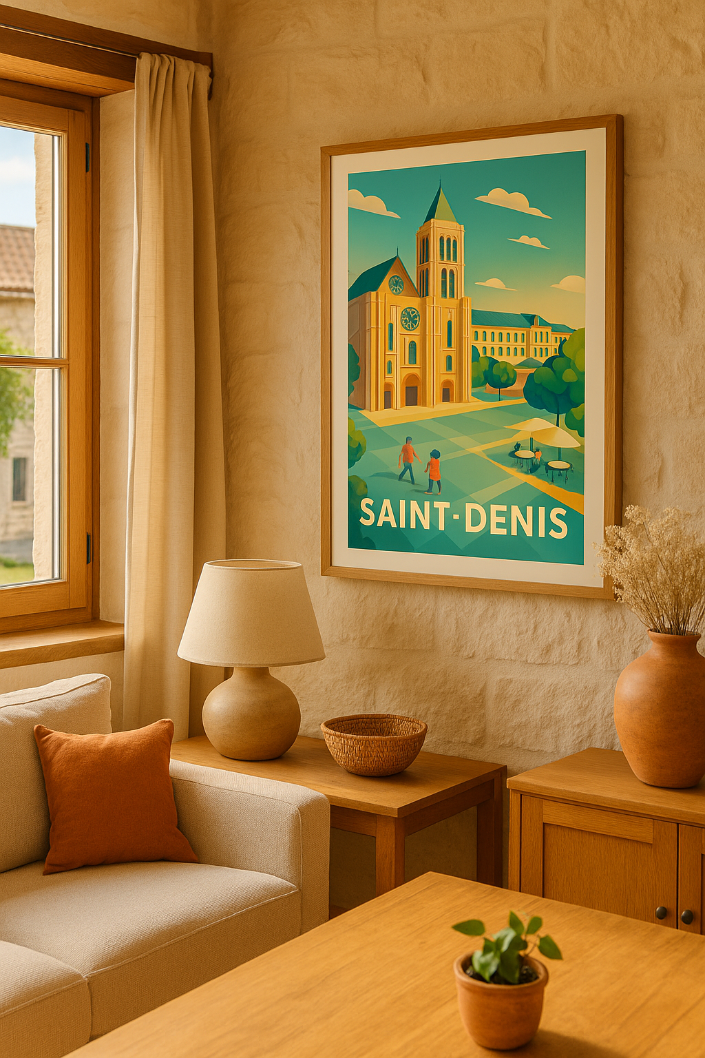 Affiche Saint-Denis — Charme et sérénité au cœur de l'abbaye · poster d'art de Saint-Denis