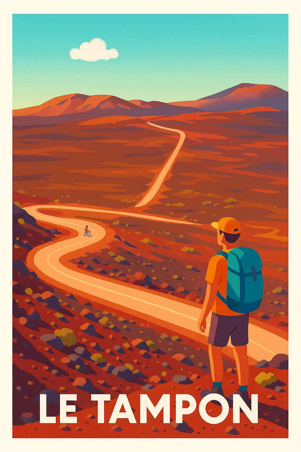 La Réunion France Pas de Cadre / 20 × 30cm Affiche de Le Tampon - L'appel de l'aventure nature