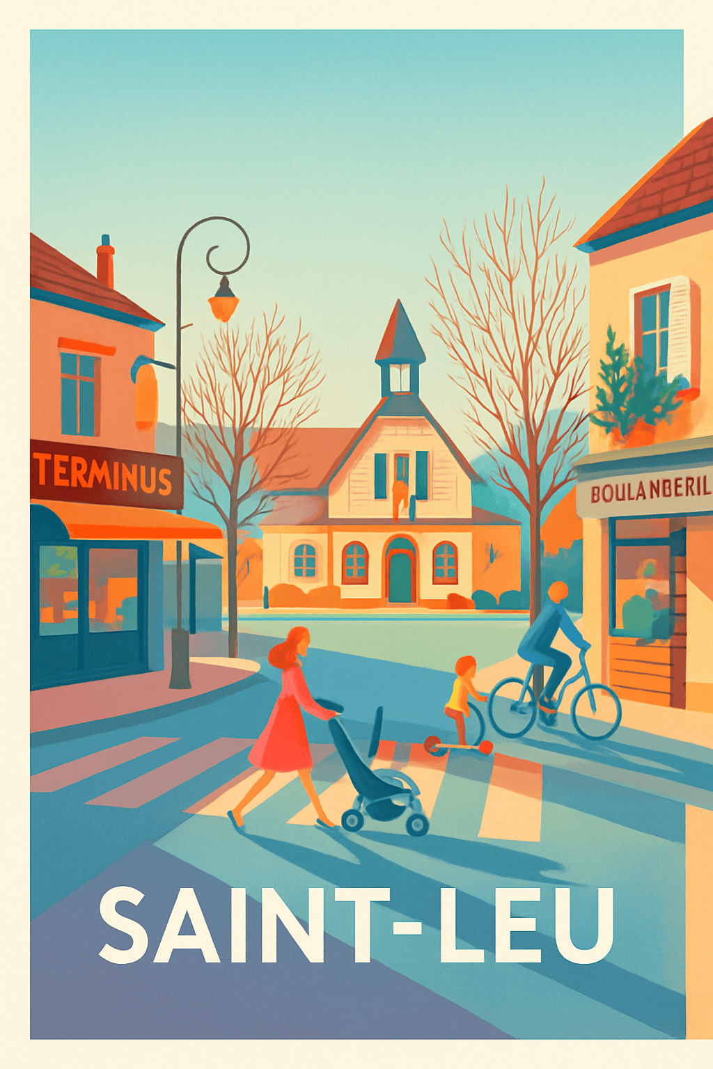 Affiche Saint-Leu — Un coin de vie paisible au cœur de la ville · poster d'art de Saint-Leu
