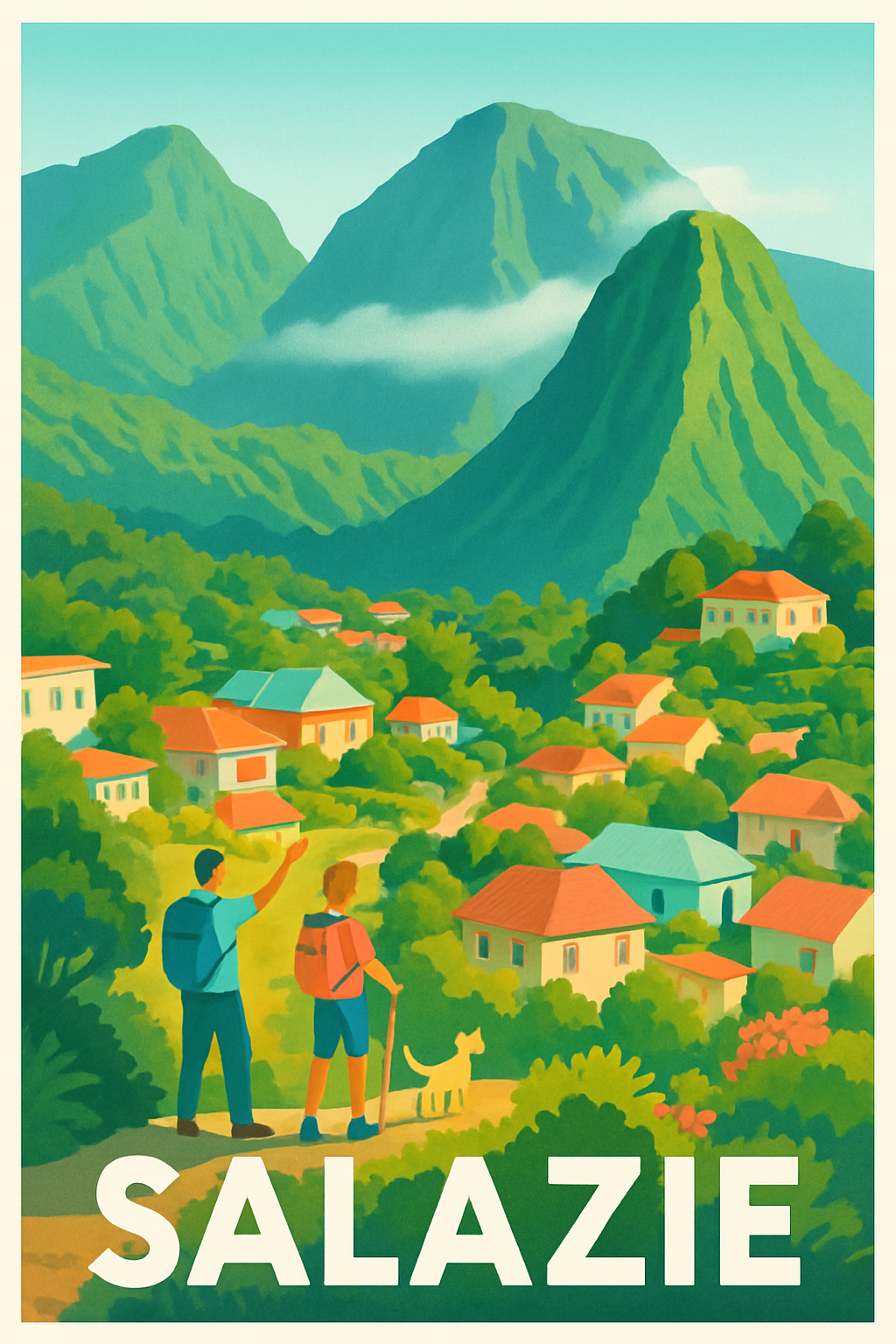 La Réunion France Pas de Cadre / 20 × 30cm Affiche de Salazie - Évasion au cœur des montagnes