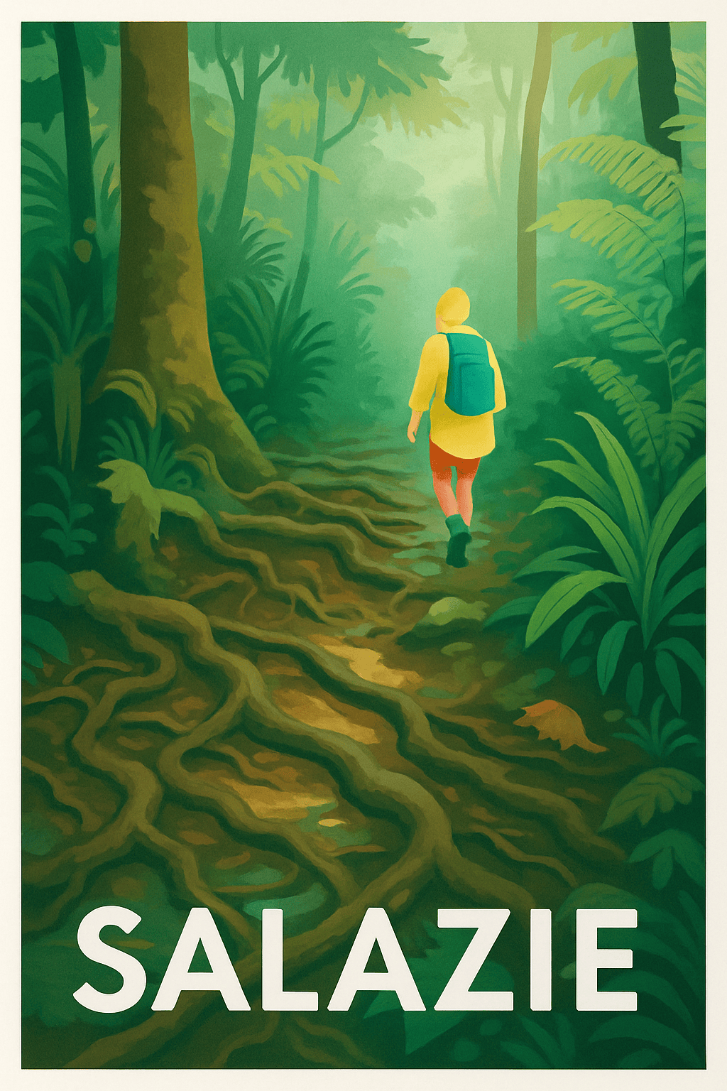 La Réunion France Pas de Cadre / 20 × 30cm Affiche de Salazie - L'appel de la nature luxuriante