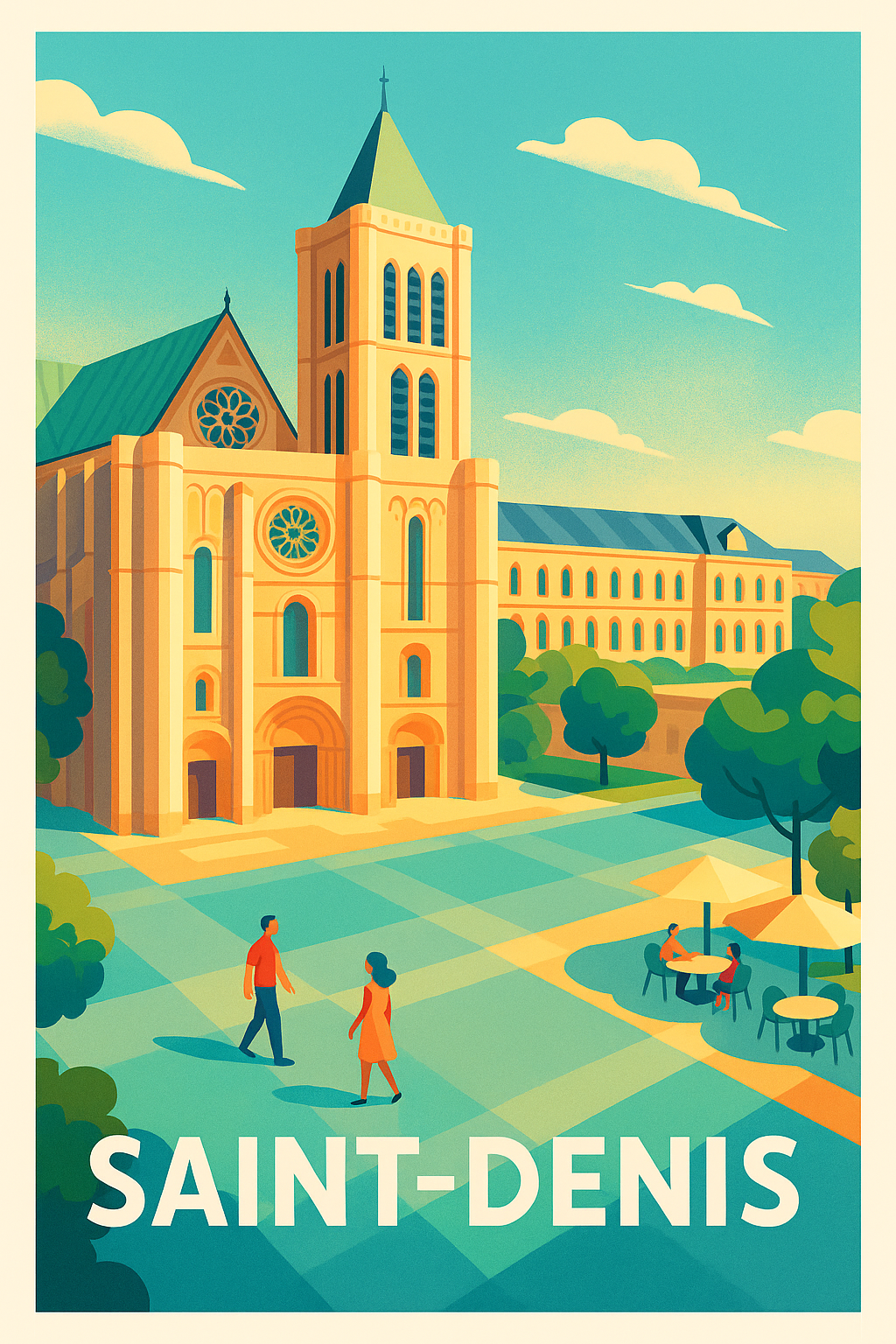 Affiche Saint-Denis — Charme et sérénité au cœur de l'abbaye · poster d'art de Saint-Denis