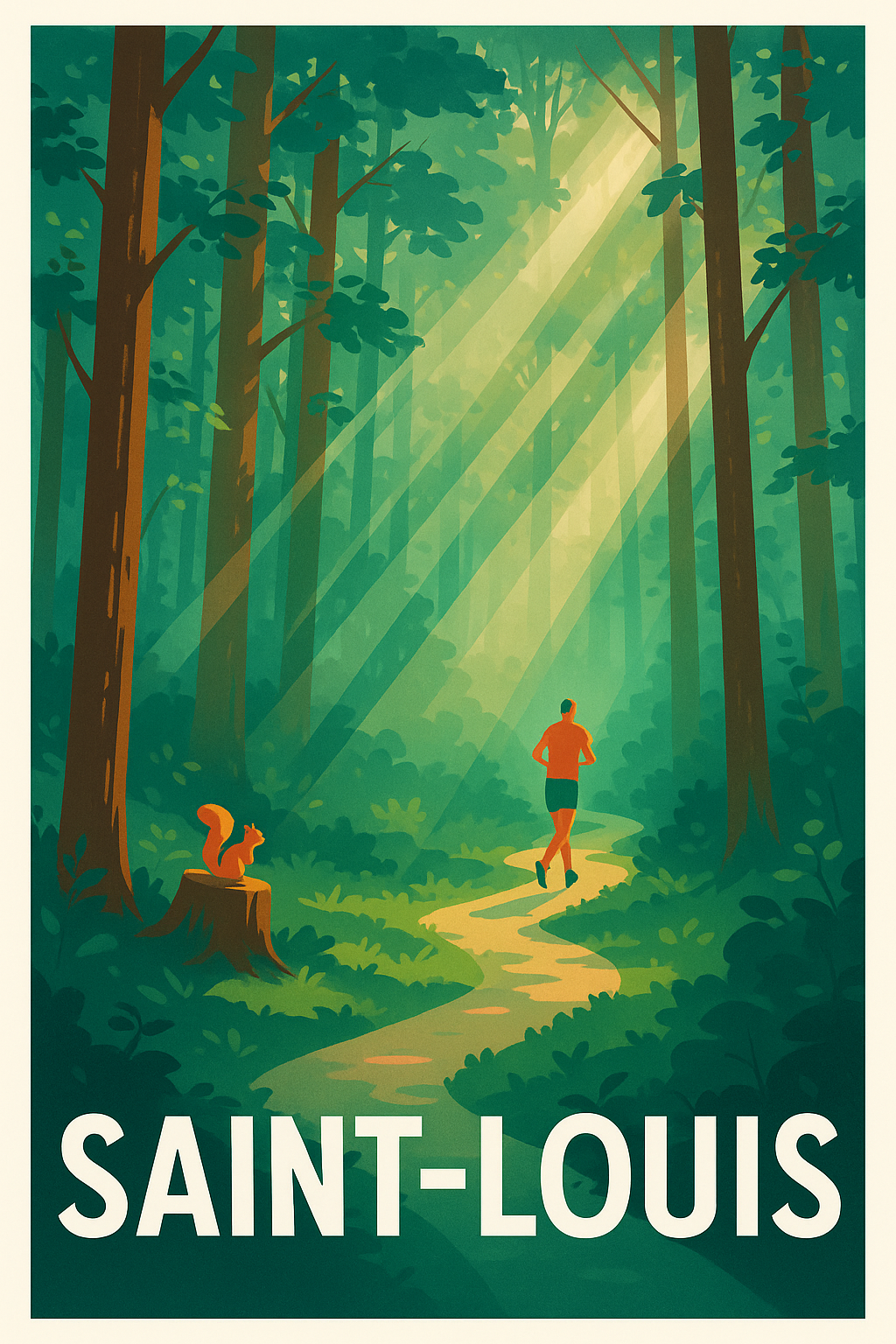 La Réunion France Pas de Cadre / 20 × 30cm Affiche Saint-Louis - Évasion Nature en Forêt