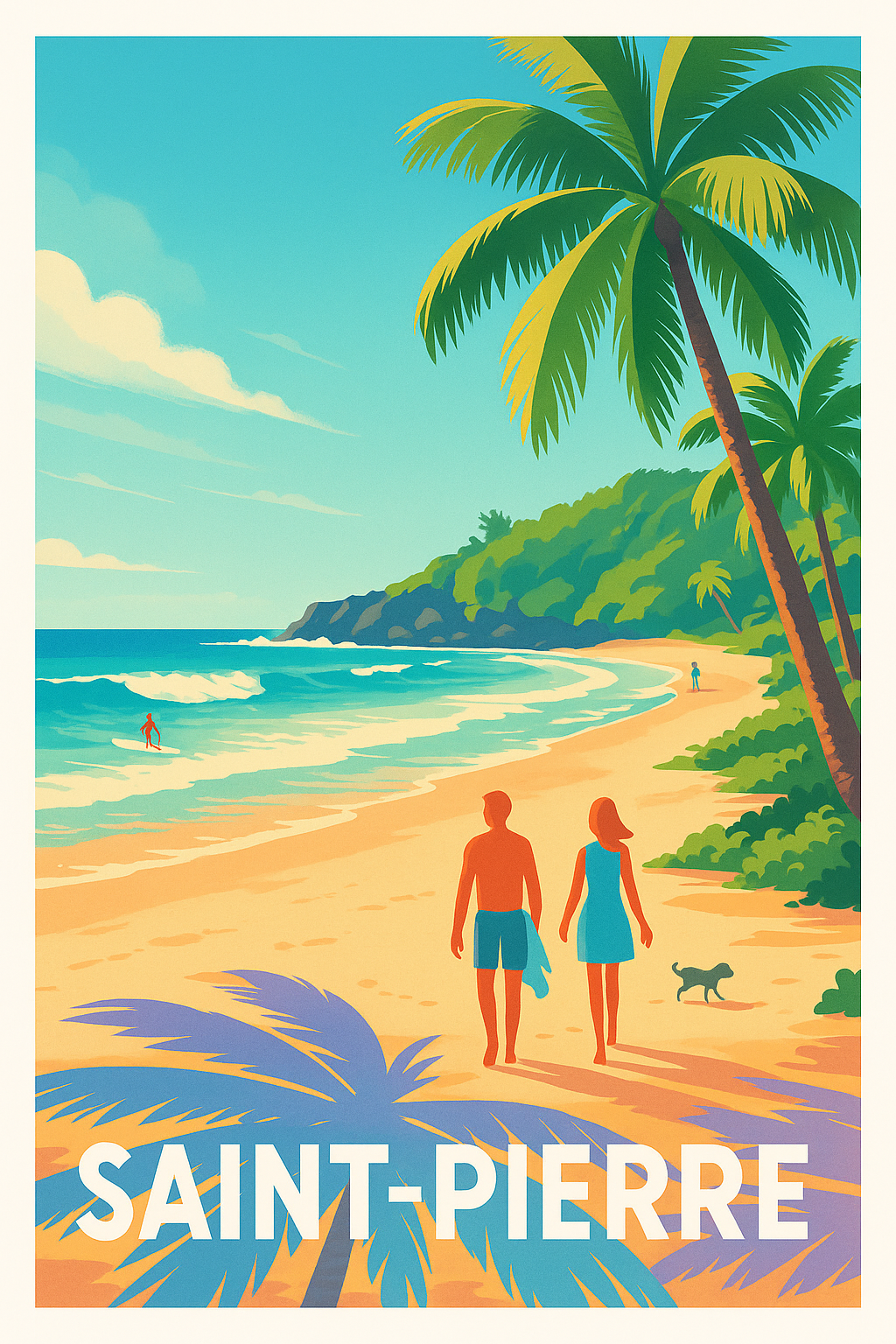 La Réunion France Pas de Cadre / 20 × 30cm Affiche Saint-Pierre - Évasion tropicale à la plage