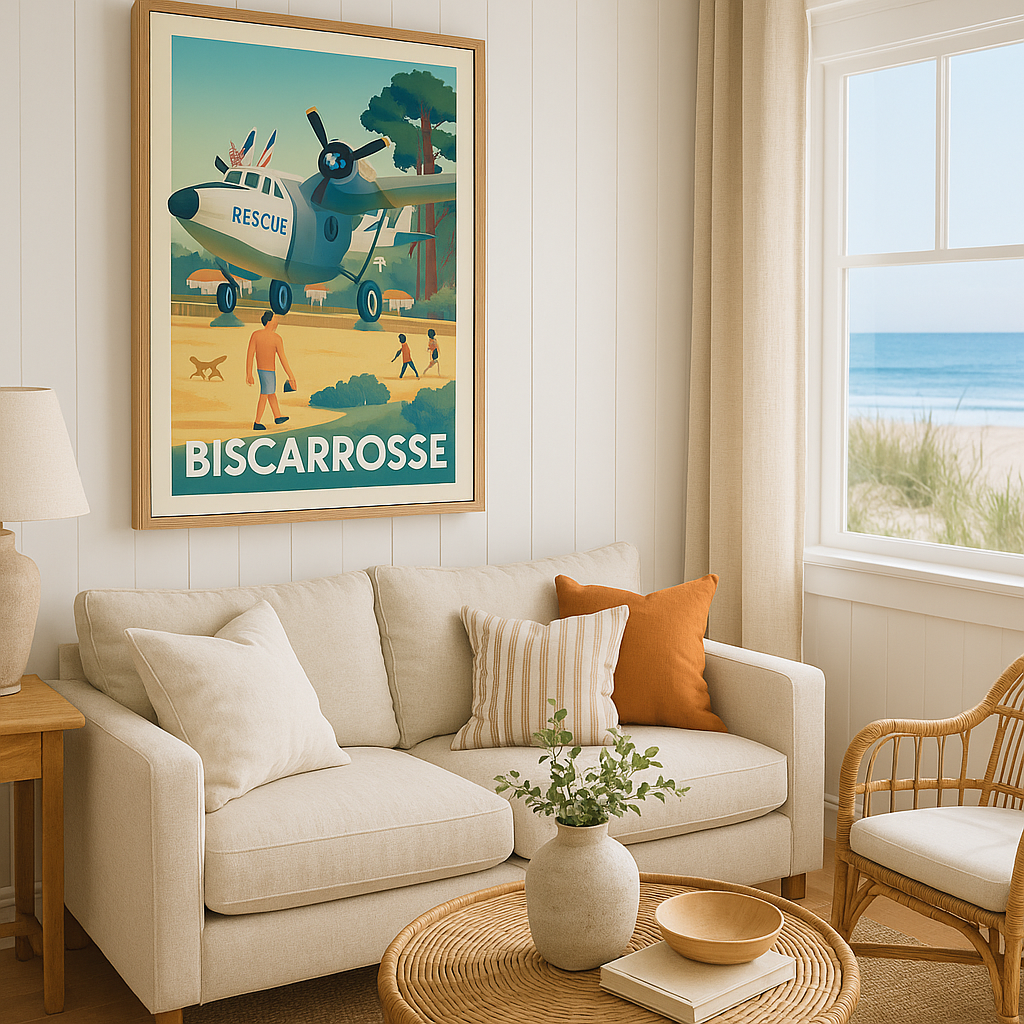 Landes France Affiche de Biscarrosse - L'envol historique des hydravions