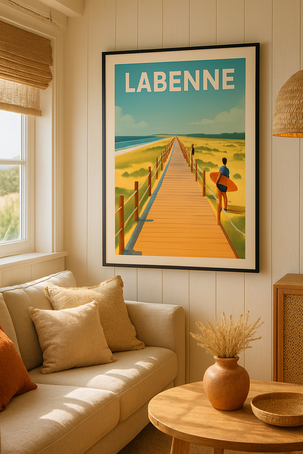Landes France Affiche de Labenne - Évasion et Surf sur la Côte Atlantique