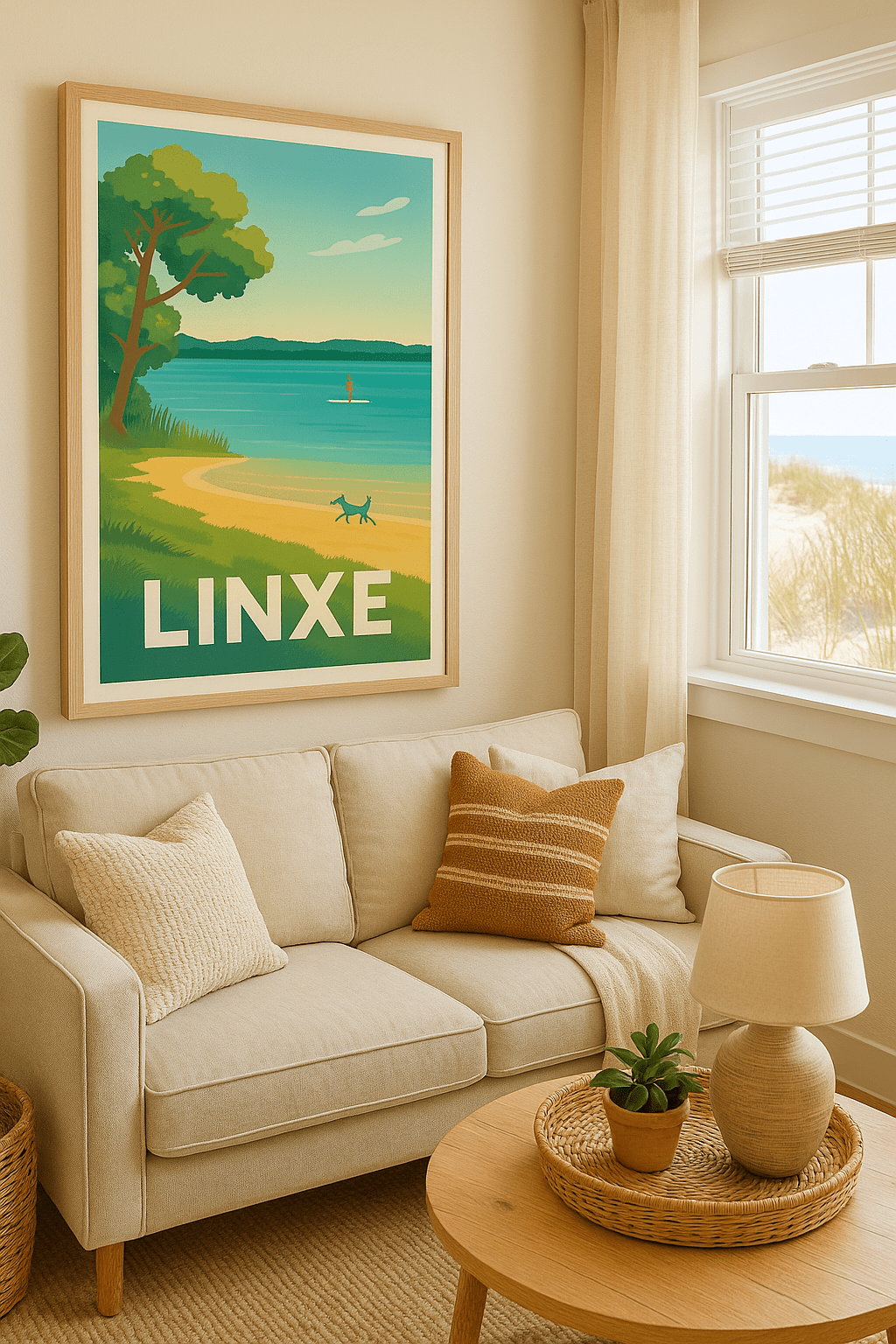 Affiche Linxe — Évasion nature au bord du lac · poster d'art de Linxe