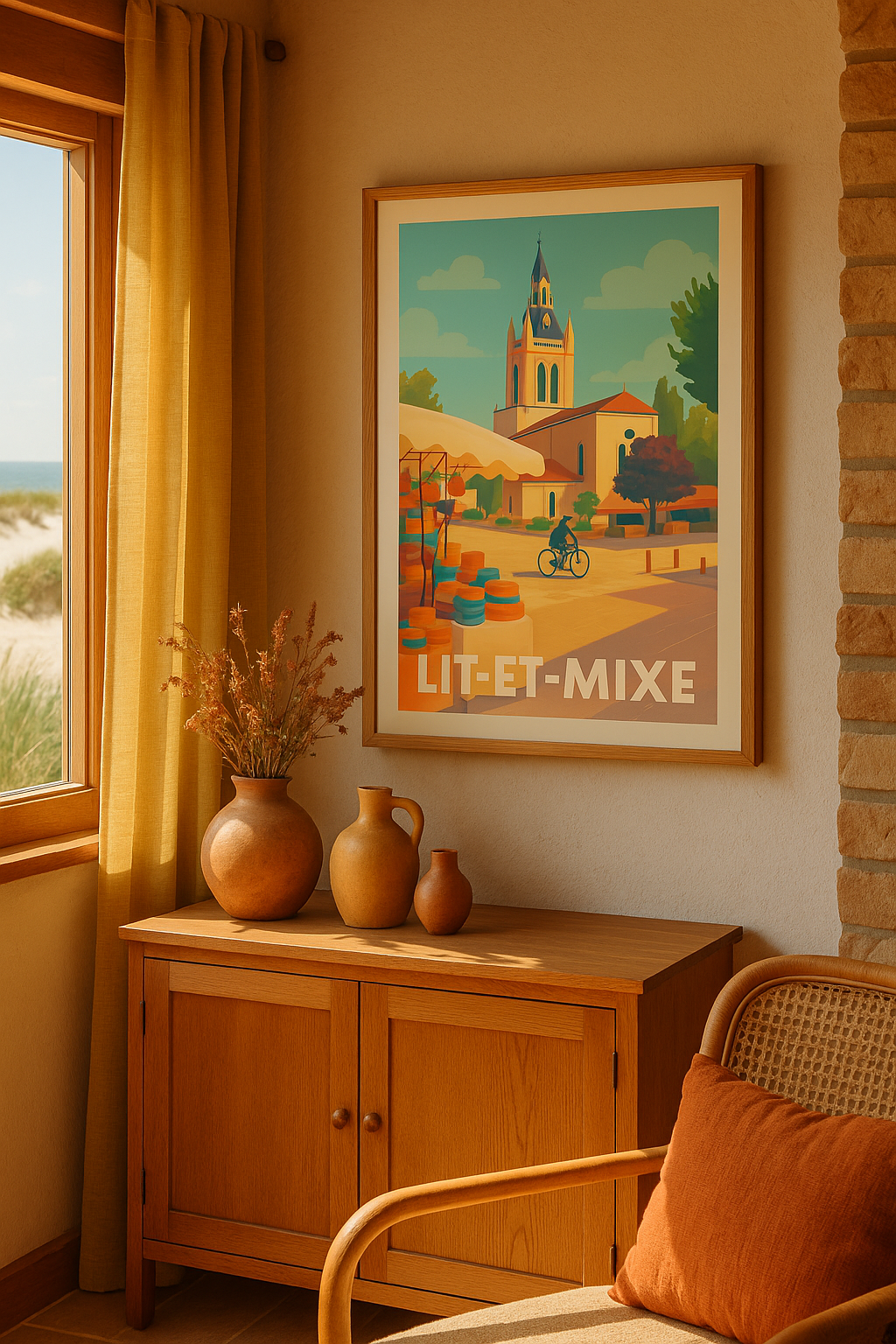 Landes France Affiche de Lit-et-Mixe - Charme et lumière d’un village basque