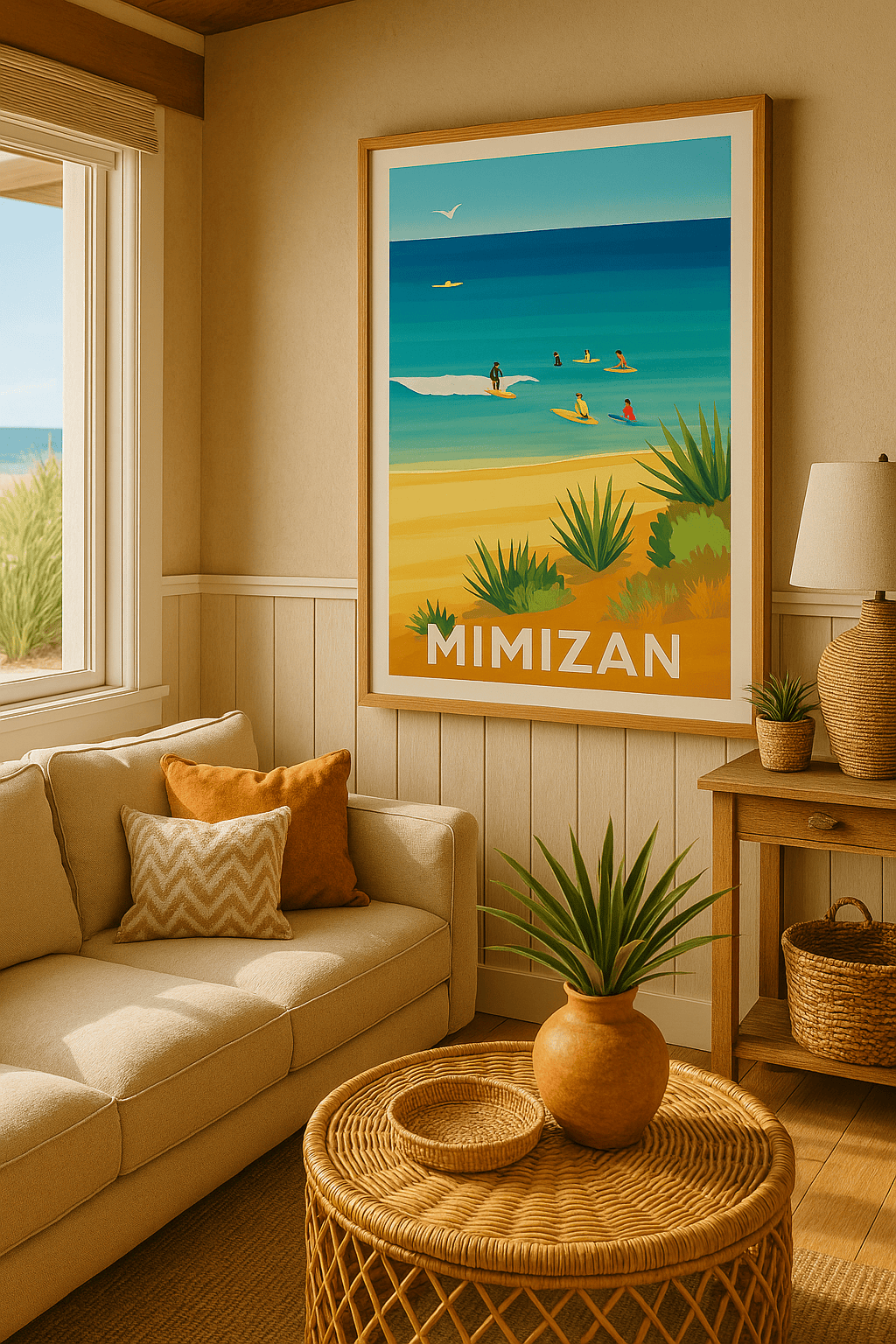 Landes France Affiche de Mimizan - Le paradis du surf landais
