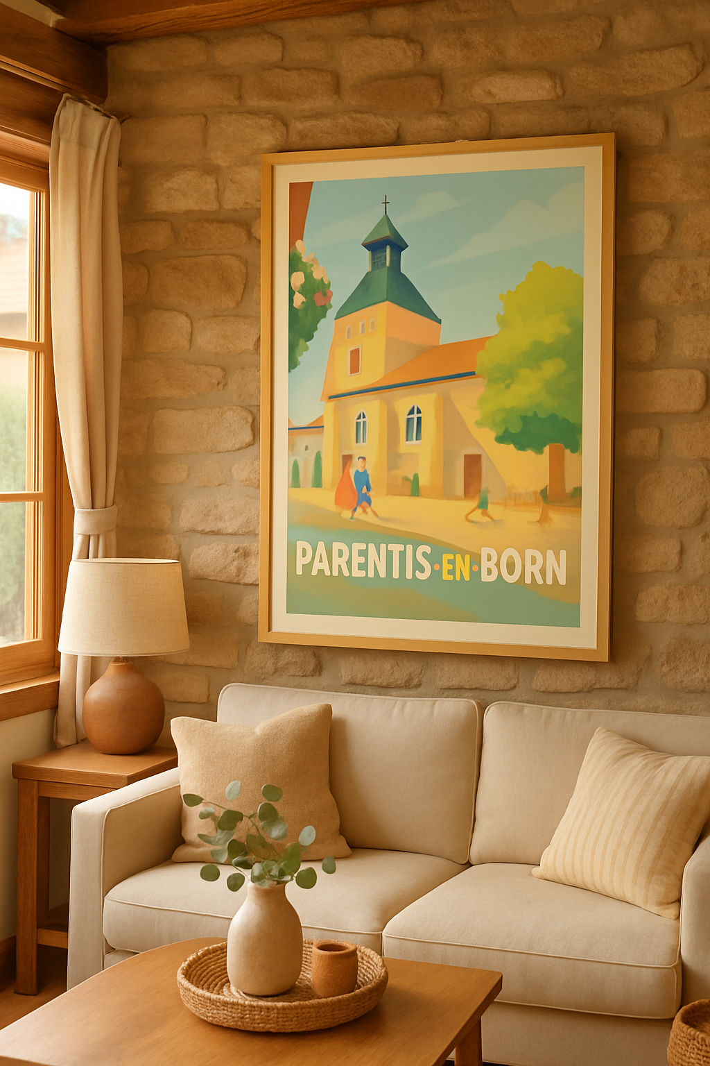Landes France Affiche de Parentis-en-Born - Charme et douceur de vie en Bord de Lac