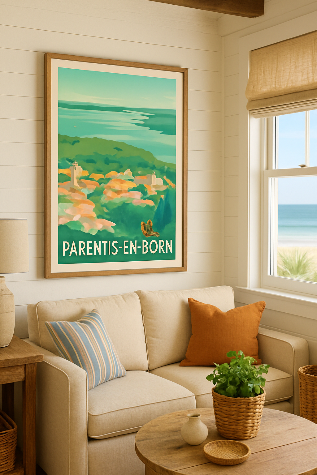 Landes France Affiche de Parentis-en-Born - Évasion au bord du lac
