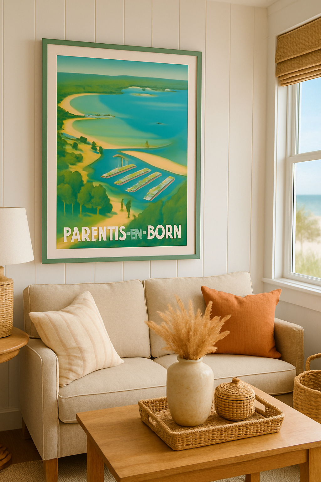 Landes France Affiche de Parentis-en-Born - Évasion et sérénité au bord du lac