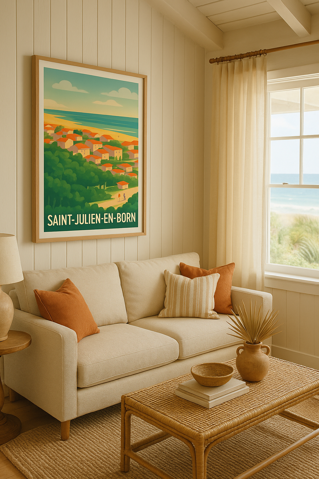 Affiche Saint-Julien-en-Born — Charme et sérénité en bord de mer · poster d'art de Saint-Julien-en-Born
