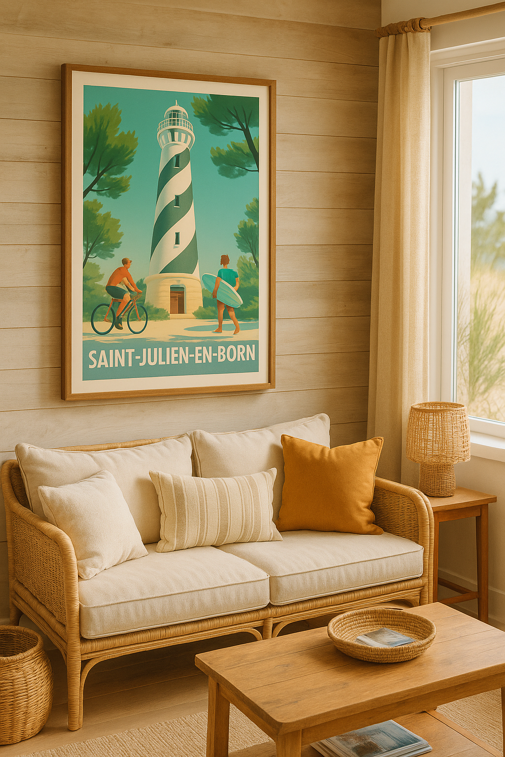 Affiche Saint-Julien-en-Born — Esprit nature et plage · poster d'art de Saint-Julien-en-Born