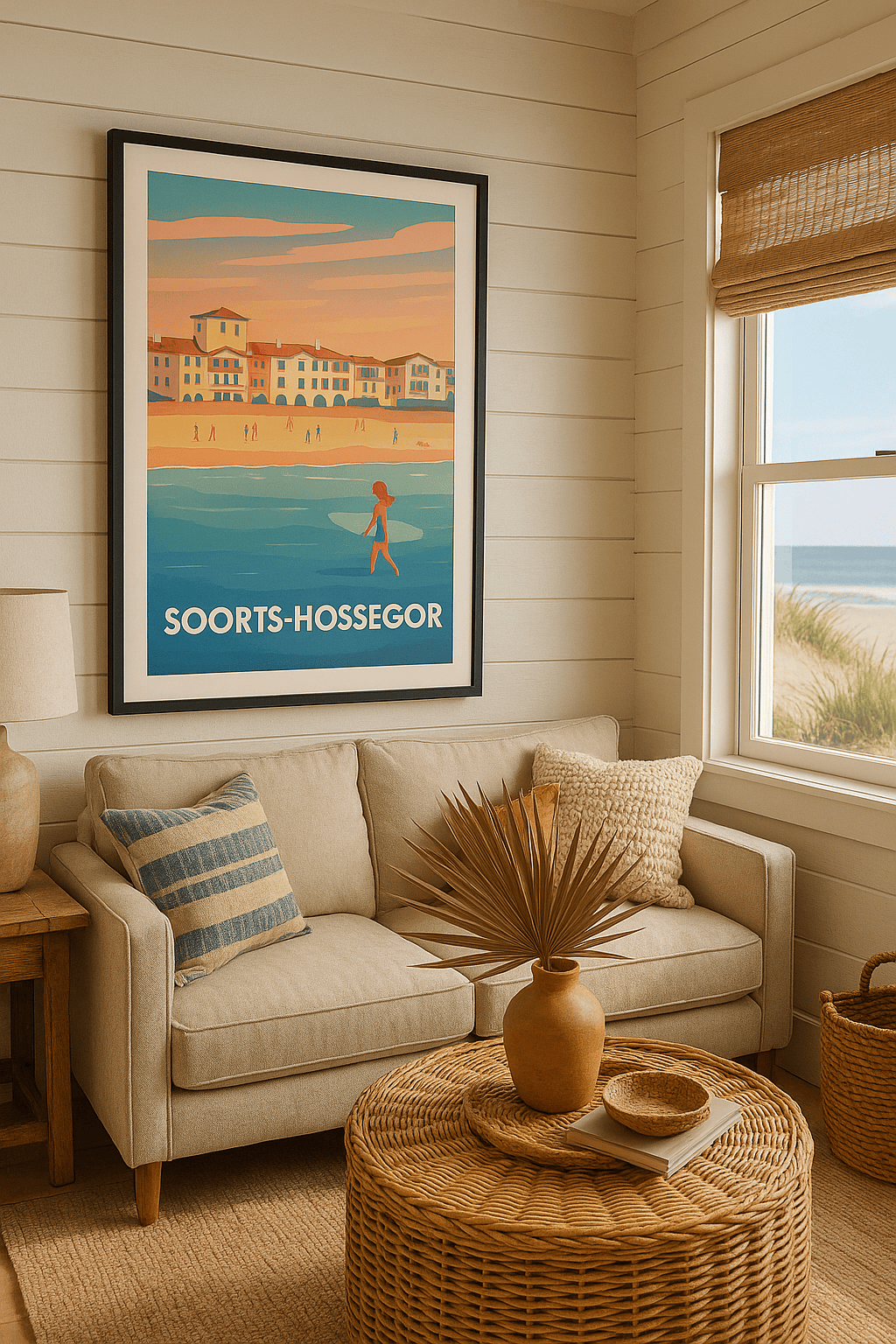 Affiche Soorts-Hossegor — L'appel de la vague et du sable doré · poster d'art de Soorts-Hossegor