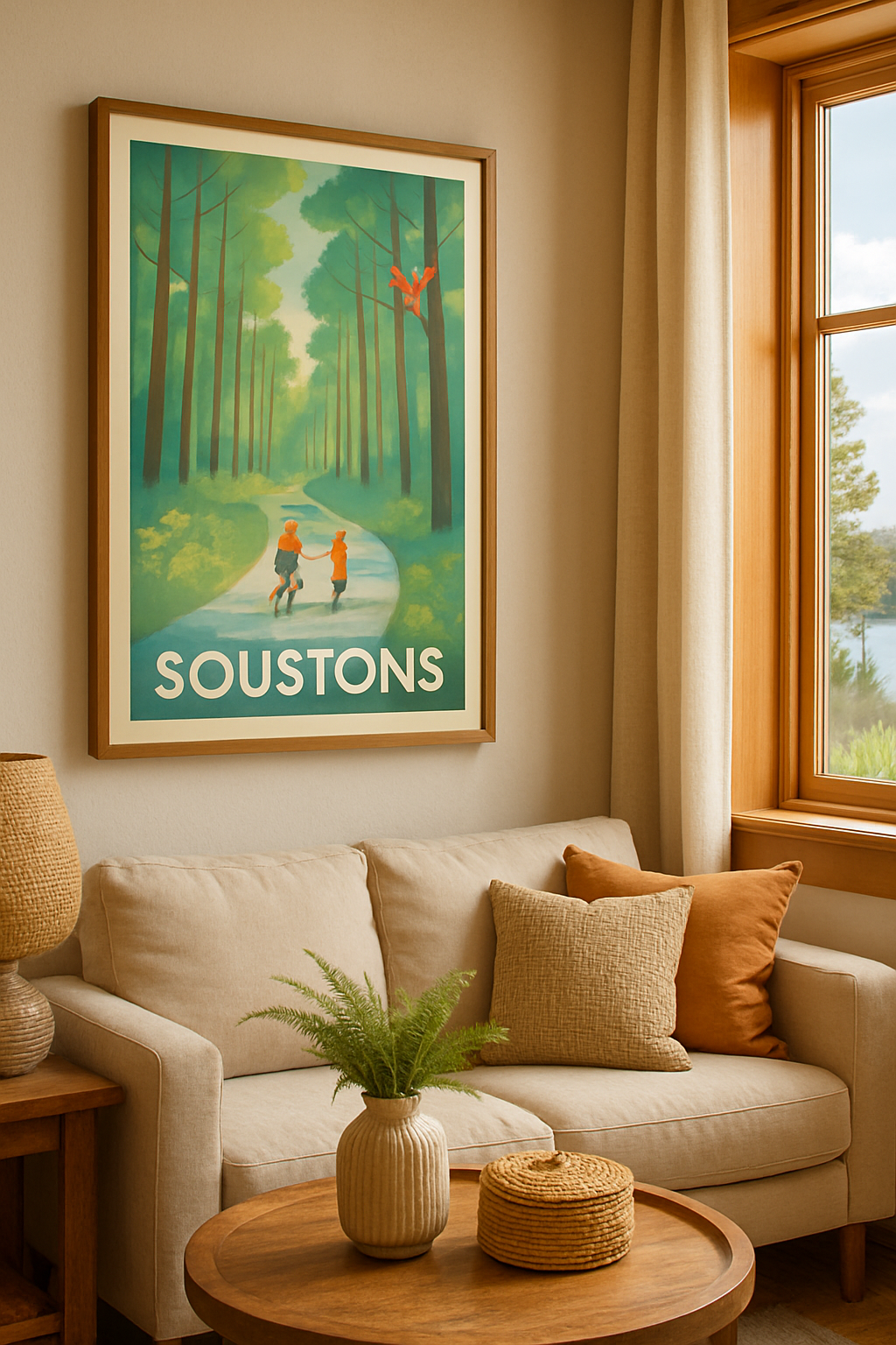 Landes France Affiche de Soustons - Balade en forêt apaisante