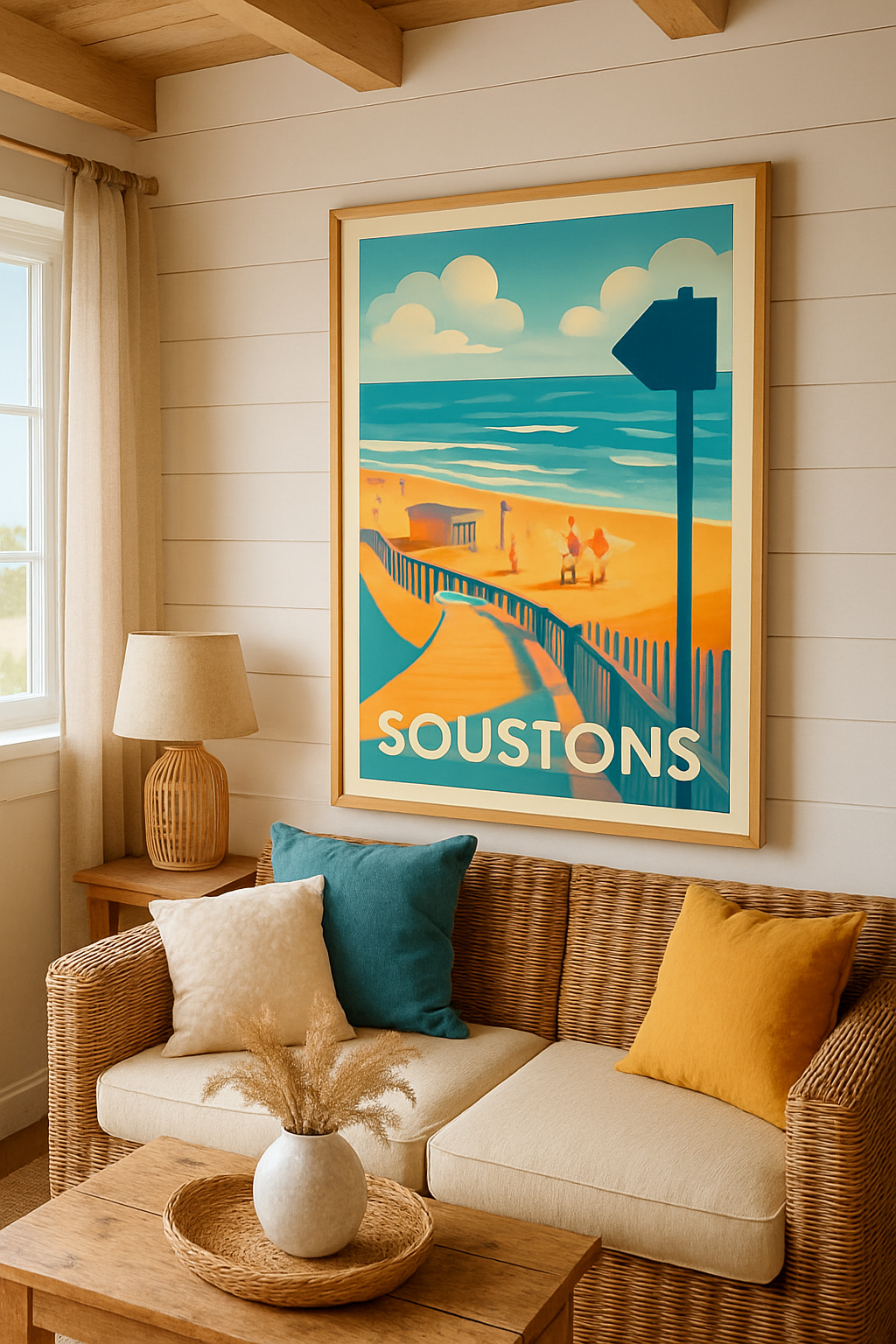 Affiche Soustons — L'appel de l'océan et des plages dorées · poster d'art de Soustons