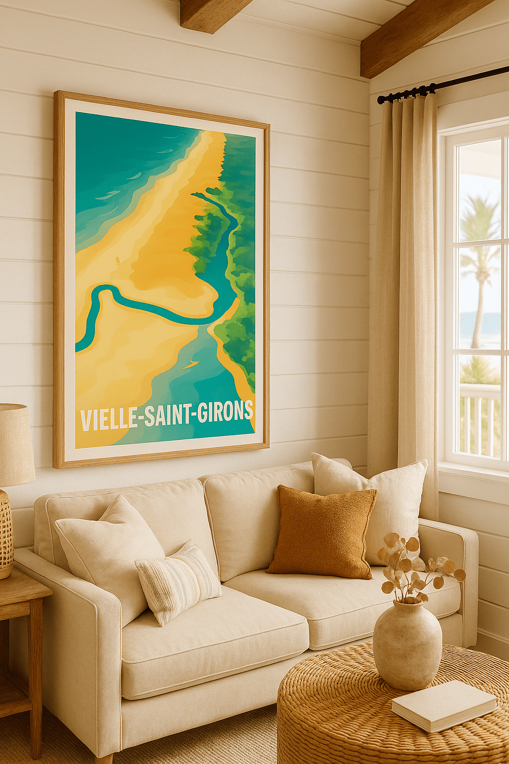 Affiche Vielle-Saint-Girons — Évasion entre forêt et océan · poster d'art de Vielle-Saint-Girons