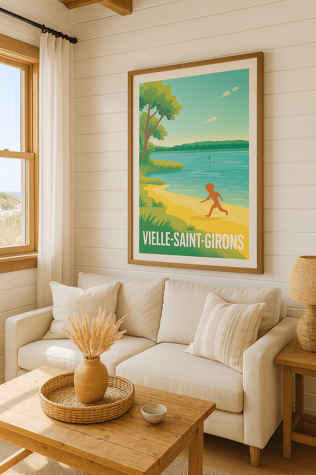 Affiche Vielle-Saint-Girons — Évasion et nature au bord du lac · poster d'art de Vielle-Saint-Girons