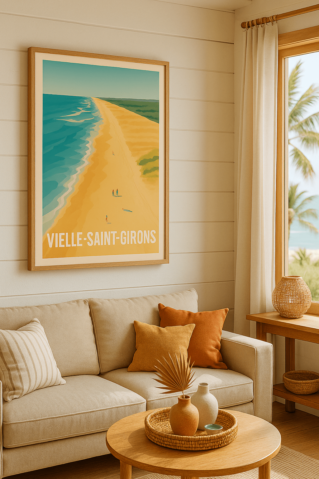 Affiche Vielle-Saint-Girons — Plages dorées et espaces infinis · poster d'art de Vielle-Saint-Girons