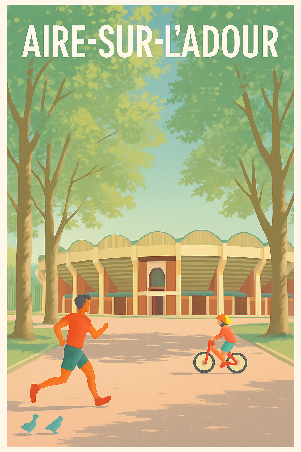 Landes France Pas de Cadre / 20 × 30cm Affiche de Aire-sur-l'Adour - Évasion sportive et familiale